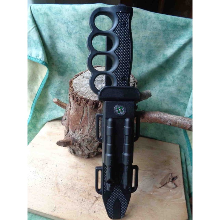 Couteau Tactical Black Bloc Wild Boar Razorback Acier Inox Allume Feu Affuteur Sifflet WB1033 - Livraison Gratuite