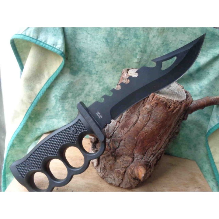 Couteau Tactical Black Bloc Wild Boar Razorback Acier Inox Allume Feu Affuteur Sifflet WB1033 - Livraison Gratuite