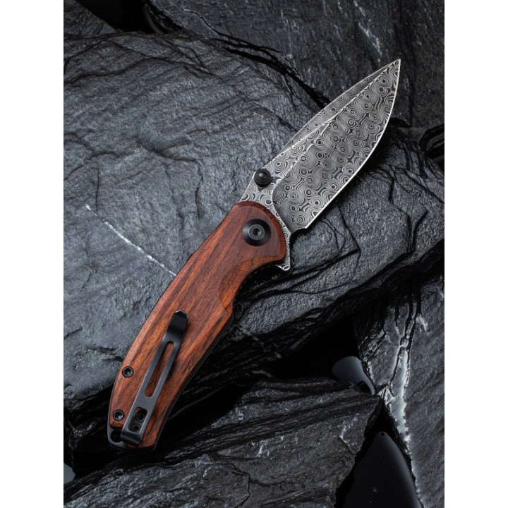 Couteau Civivi Pintail Damas Manche Cuibourtia Ceramic Bearings Linerlock Clip CIVC2020DS2 - Livraison Gratuite