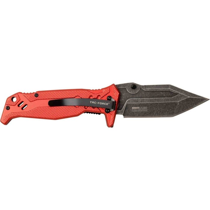 Couteau Punisher Red Tac Force A/O Tanto Lame Acier 3Cr13 Manche Alu Skull TF1025RD - Livraison Gratuite