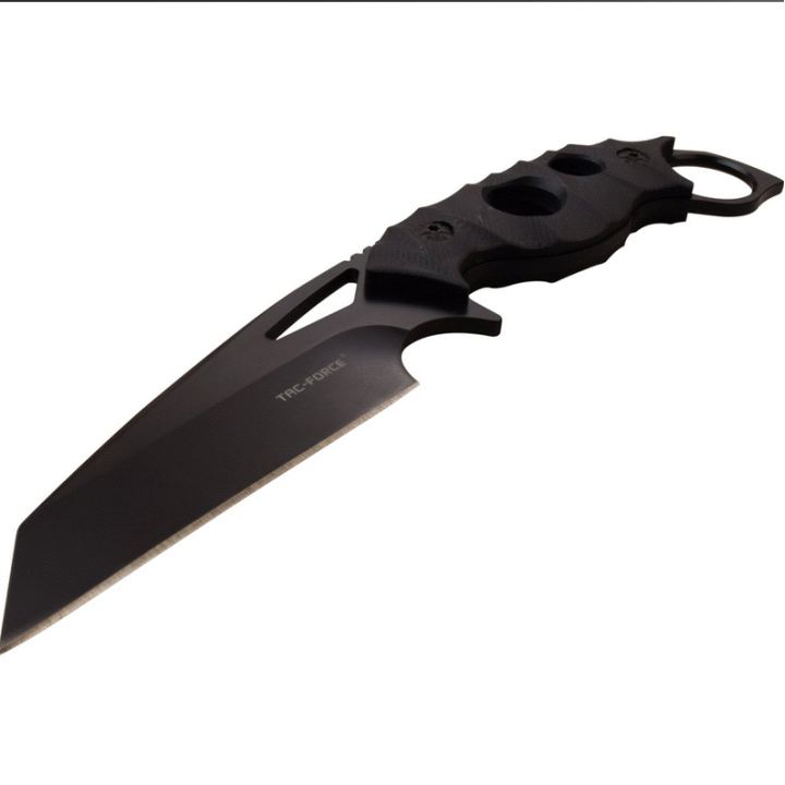 Couteau Tactical Lame Acier 3Cr13 Manche G10 Etui Nylon Tac Force TFFIX010BK - Livraison Gratuite
