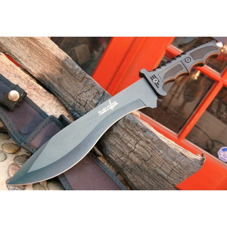 Couteau de Survie Kukri Gurka Combat Bolo Machette Bushcraft Acier