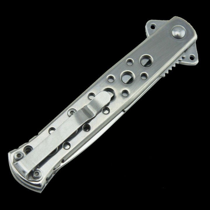 Couteau Stiletto O/A Lame Acier Inox Manche Acier Tac Force TF698RB - Livraison Gratuite 