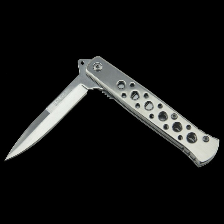 Couteau Stiletto O/A Lame Acier Inox Manche Acier Tac Force TF698RB - Livraison Gratuite 