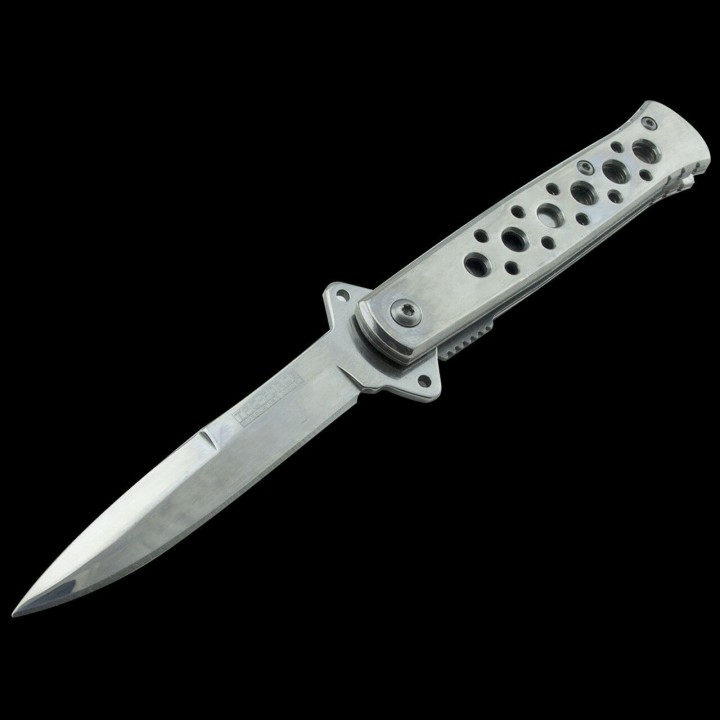 Couteau Stiletto O/A Lame Acier Inox Manche Acier Tac Force TF698RB - Livraison Gratuite 