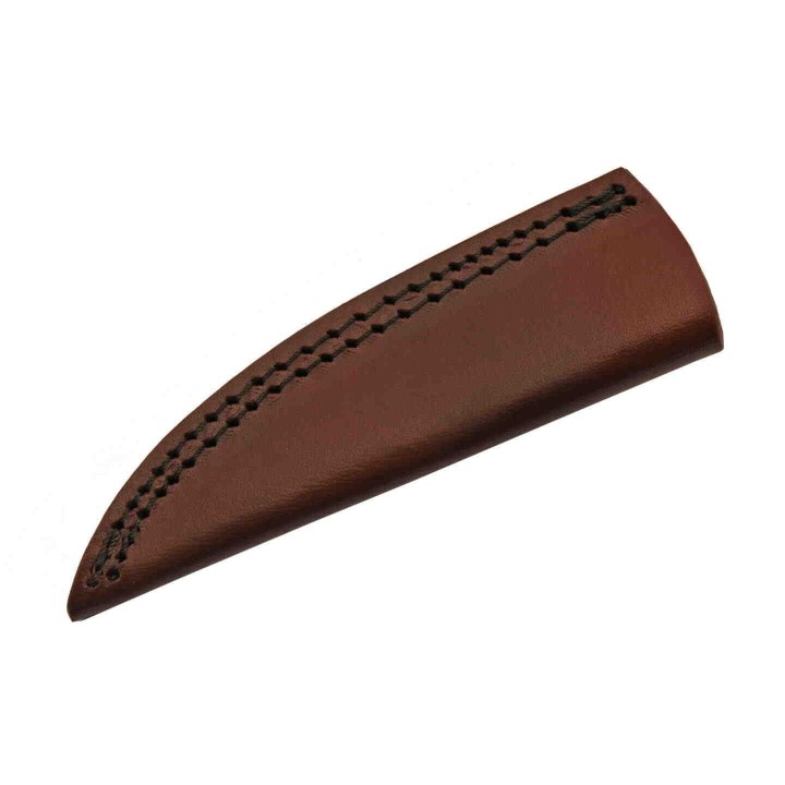 Couteau Damas Skinner Stag Bone Lame 256 Couches Manche Cerfé Etui Cuir DM1269 - Livraison Gratuite