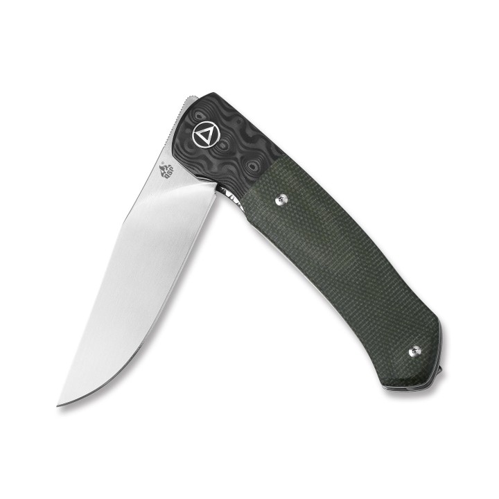 Couteau QSP Gannet Green Manche FCarbone/Micarta Lame 154CM Ball Bearing Linerlock QS137C - Livraison Gratuite