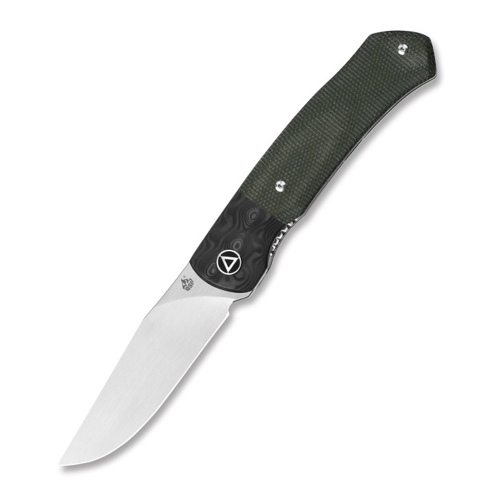 Couteau QSP Gannet Green Manche FCarbone/Micarta Lame 154CM Ball Bearing Linerlock QS137C - Livraison Gratuite