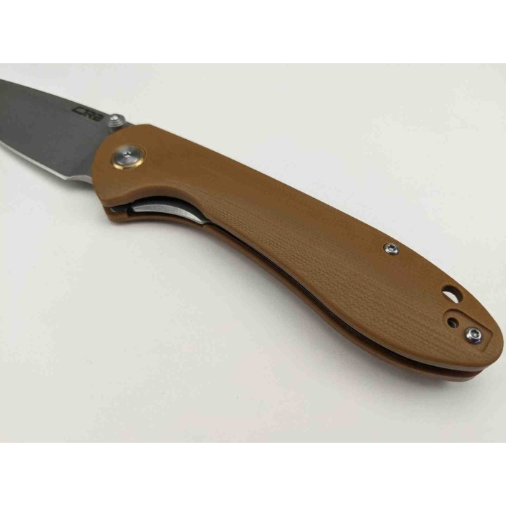 Couteau CJRB Feldspar Brown Lame Acier D2 Manche G10 LinerLock Clip J1912BNC- Livraison Gratuite