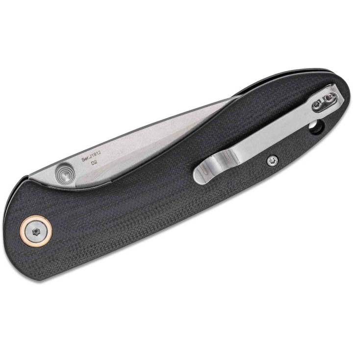 Couteau CJRB Feldspar Black Lame Acier D2 Manche G10 LinerLock Clip J1912BKC - Livraison Gratuite