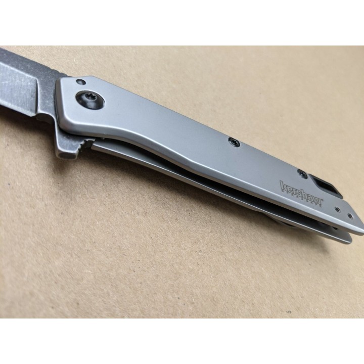 Couteau Kershaw Misdirect A/O Lame Acier 4Cr13 Manche Acier Framelock Clip KS1365 - Livraison Gratuite