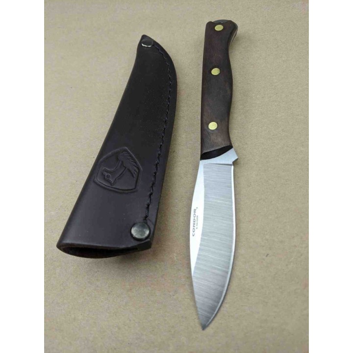 Couteau Condor Scotia Lame Carbone 1095 Manche Noyer Etui Cuir Made El Salvador CTK102355 - Livraison Gratuite