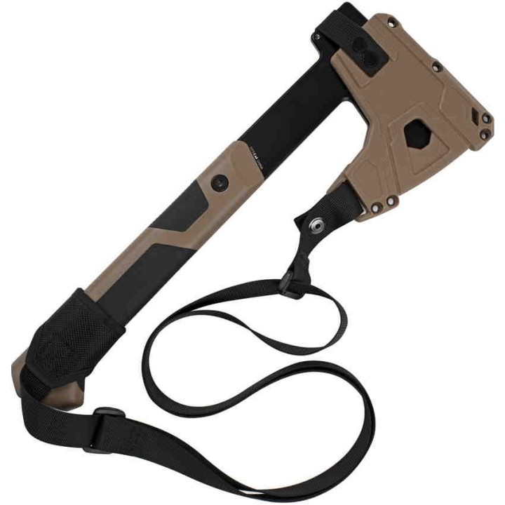 Hache Kershaw Deschutes Camp Axe Manche Tan GFN/Rubber Acier 3Cr13 Etui GFN KS1075X - Livraison Gratuite