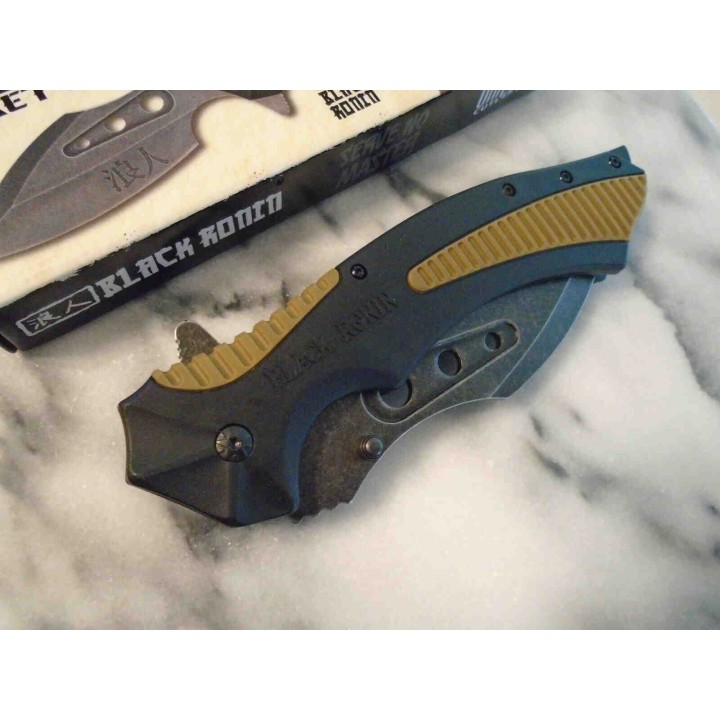 Couteau United Cutlery Black Ronin Tsunami A/O Lame Acier 3Cr13 Manche TPU/ABS Linerlock Clip UC3407 - Livraison Gratuite