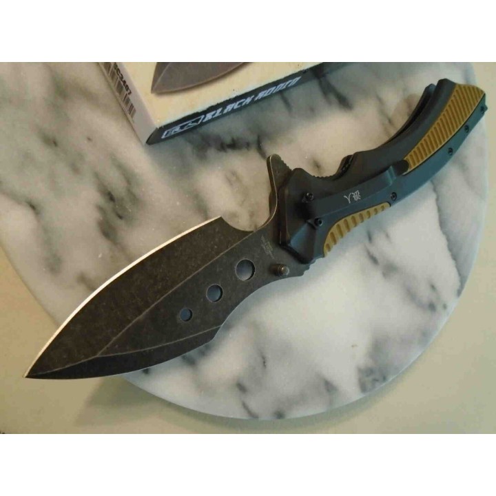 Couteau United Cutlery Black Ronin Tsunami A/O Lame Acier 3Cr13 Manche TPU/ABS Linerlock Clip UC3407 - Livraison Gratuite