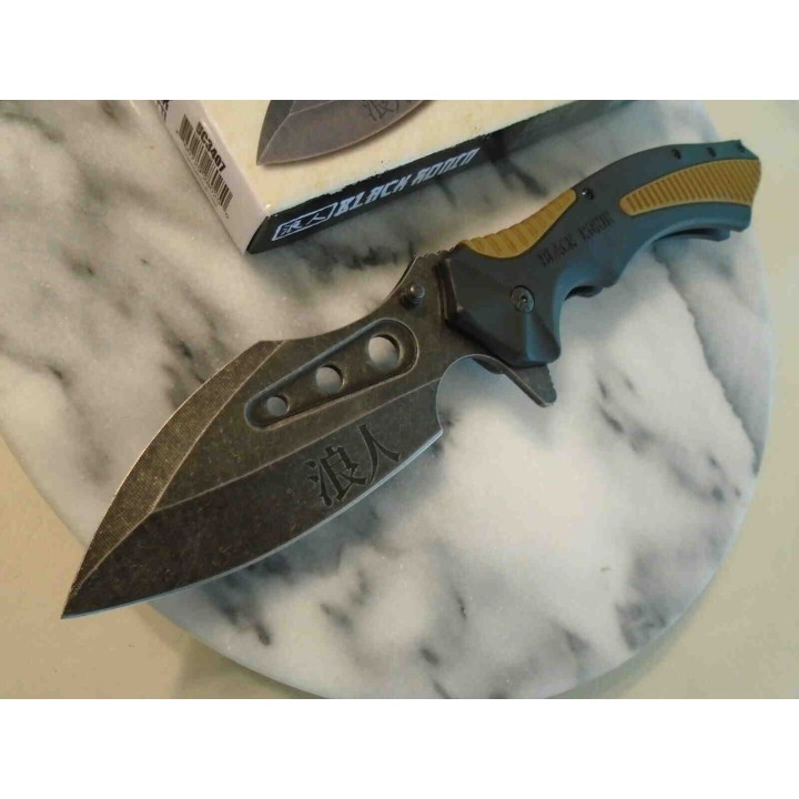 Couteau United Cutlery Black Ronin Tsunami A/O Lame Acier 3Cr13 Manche TPU/ABS Linerlock Clip UC3407 - Livraison Gratuite