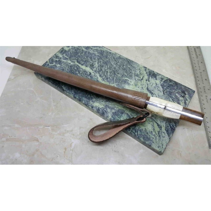 Couteau de Viking SEAX Manche Os Cerfé Lame Acier Inox Etui Cuir WM014 - Livraison Gratuite