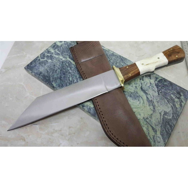 Couteau de Viking SEAX Manche Os Cerfé Lame Acier Inox Etui Cuir WM014 - Livraison Gratuite