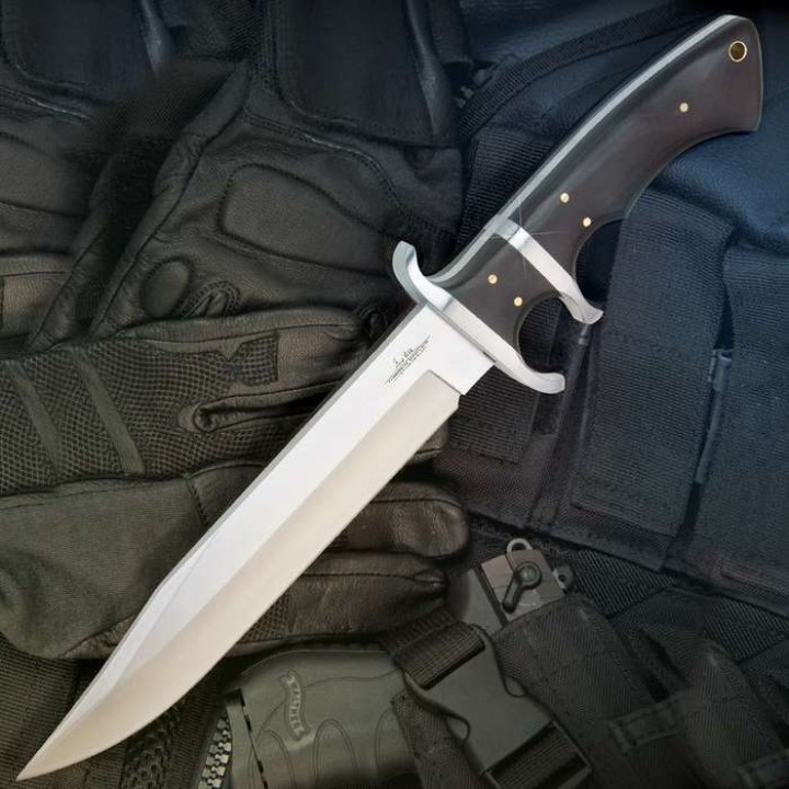 Couteau Gil Hibben Assault Lame Acier 7Cr13 Manche Micarta Etui Cuir GH5025 - Livraison Gratuite