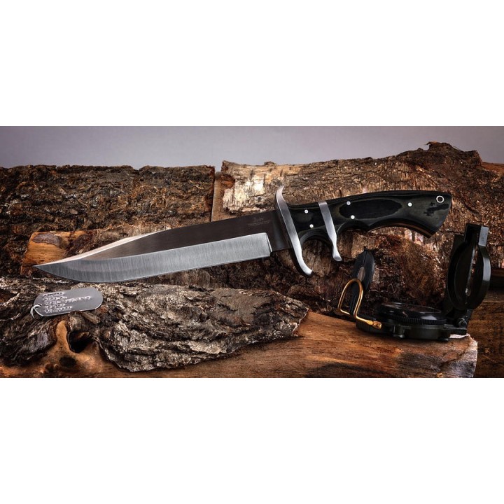 Couteau Gil Hibben Assault Lame Acier 7Cr13 Manche Micarta Etui Cuir GH5025 - Livraison Gratuite