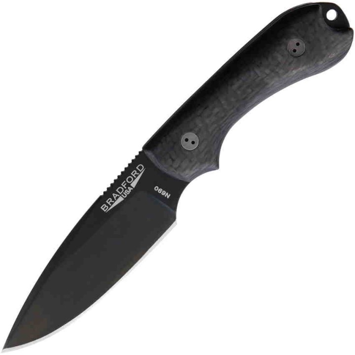 Couteau Bradford Guardian 3 DLC 3D Carbon Fiber/Micarta Acier N690 Etui Cuir USA BRAD3FE116B - Livraison Gratuite