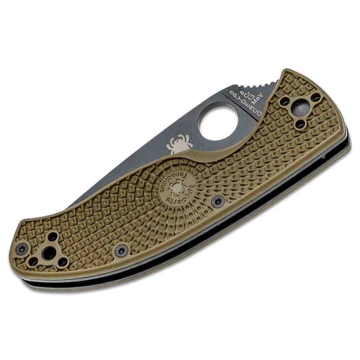 Couteau Spyderco Tenacious Od Green Manche FRN Lame Acier 8Cr13moV Serrated SC122PSODBK - Livraison Gratuite