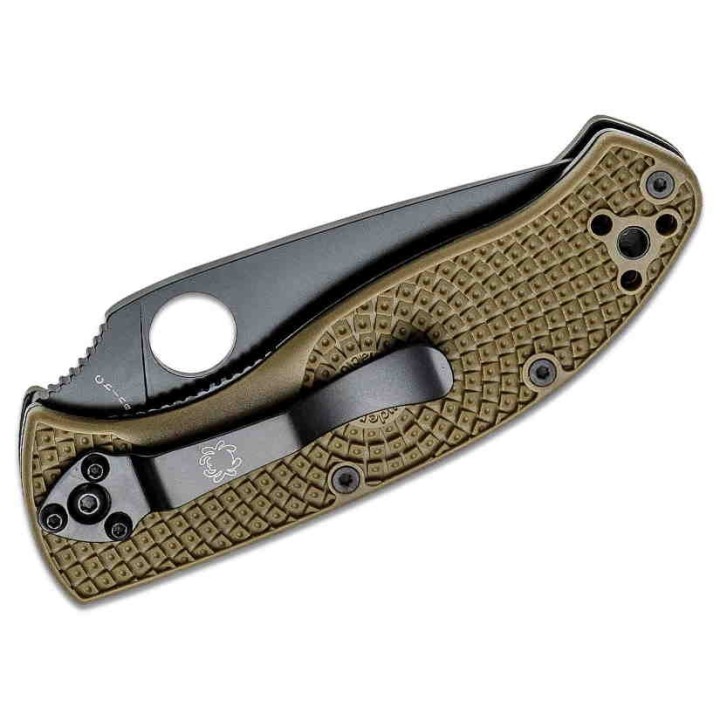 Couteau Spyderco Tenacious Od Green Manche FRN Lame Acier 8Cr13moV Black SC122PODBK - Livraison Gratuite