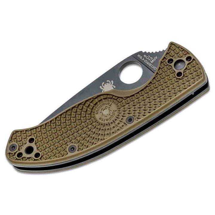 Couteau Spyderco Tenacious Od Green Manche FRN Lame Acier 8Cr13moV Black SC122PODBK - Livraison Gratuite