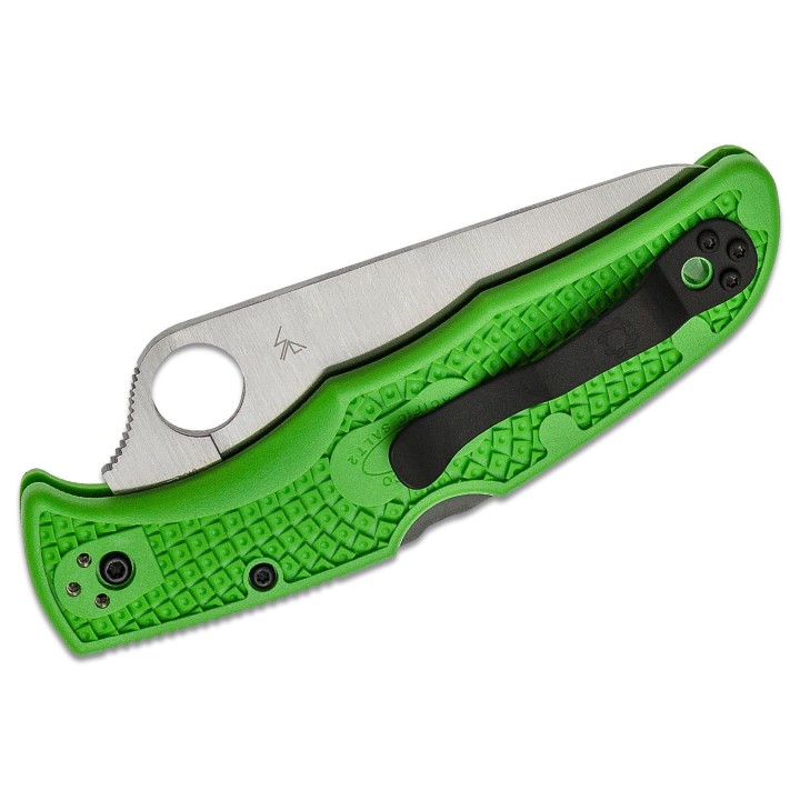 Couteau Spyderco Pacific Salt 2 Green Lame Acier LC200N Serr Manche FRN Lockback Japan SC91FSGR2 - Livraison Gratuite