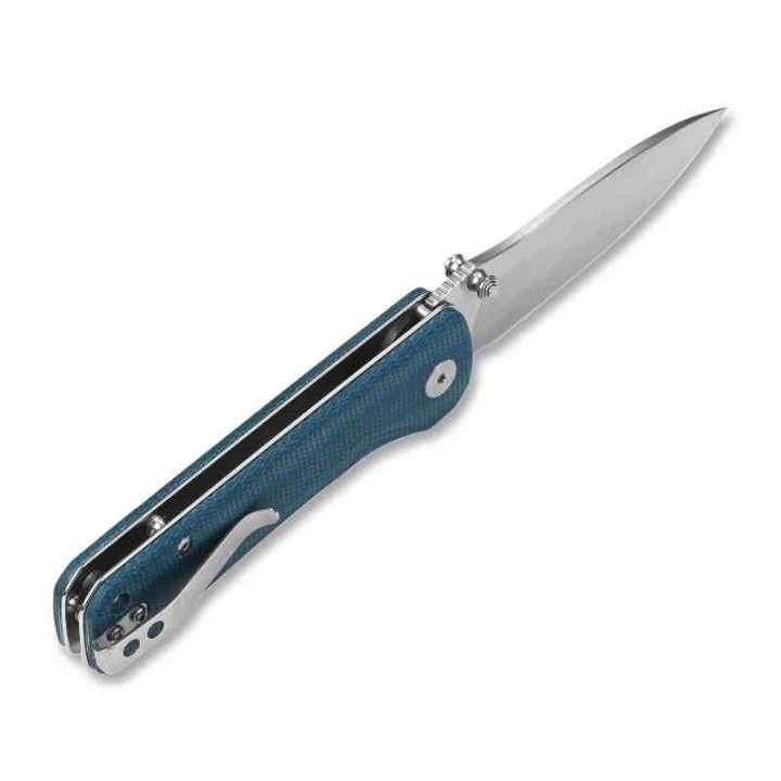 Couteau QSP Hawk Blue Lame Acier 14C28N Manche Micarta Linerlock Clip QS131I - Livraison Gratuite