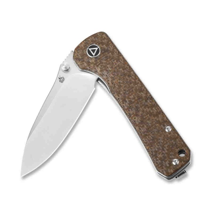 Couteau QSP Hawk Brown Lame Acier 14C28N Manche Micarta Linerlock Clip QS131G - Livraison Gratuite