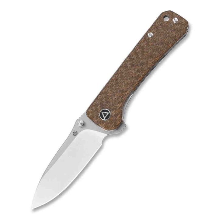Couteau QSP Hawk Brown Lame Acier 14C28N Manche Micarta Linerlock Clip QS131G - Livraison Gratuite