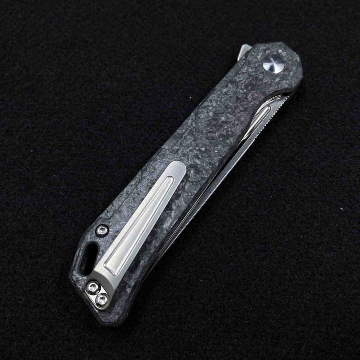 MKML019 MKM-Maniago Knife Makers Clap Green Micarta Handle M390 Blade Linerlock Clip - Livraison Gratuite