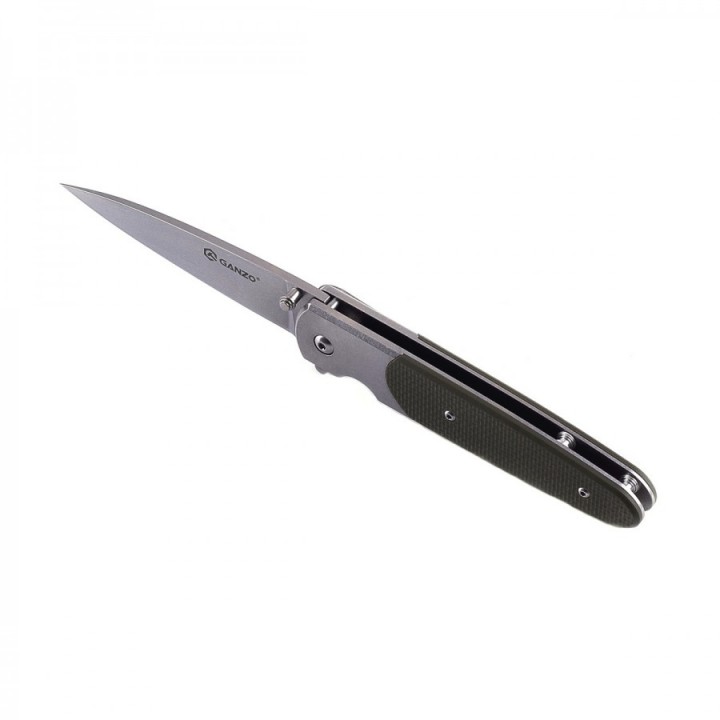 Couteau Ganzo Knives Green Lame Acier 440C Manche G10 Linerlock Clip GAG7432GR - Livraison Gratuite
