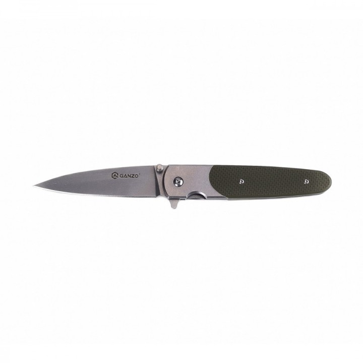 Couteau Ganzo Knives Green Lame Acier 440C Manche G10 Linerlock Clip GAG7432GR - Livraison Gratuite