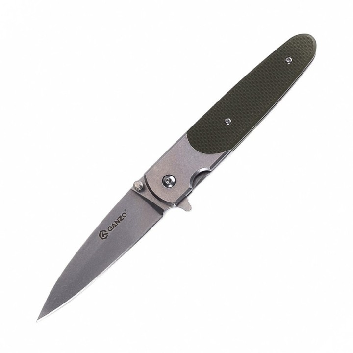 Couteau Ganzo Knives Green Lame Acier 440C Manche G10 Linerlock Clip GAG7432GR - Livraison Gratuite