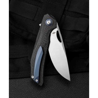 Couteau Bestech Falko Beige Lame Acier 154CM Manche G10/Fibre Carbone Linerlock Clip BTKL01A - Livraison Gratuite