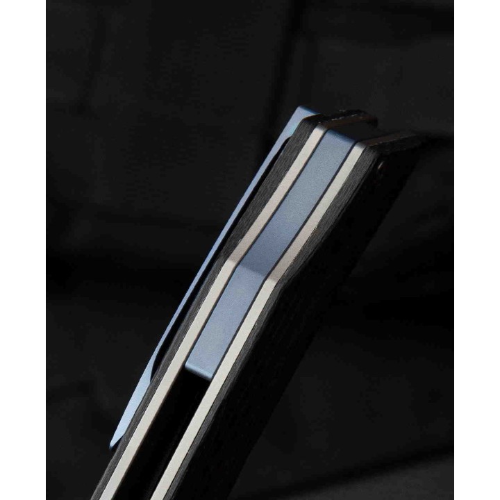 Couteau Bestech Falko Beige Lame Acier 154CM Manche G10/Fibre Carbone Linerlock Clip BTKL01A - Livraison Gratuite