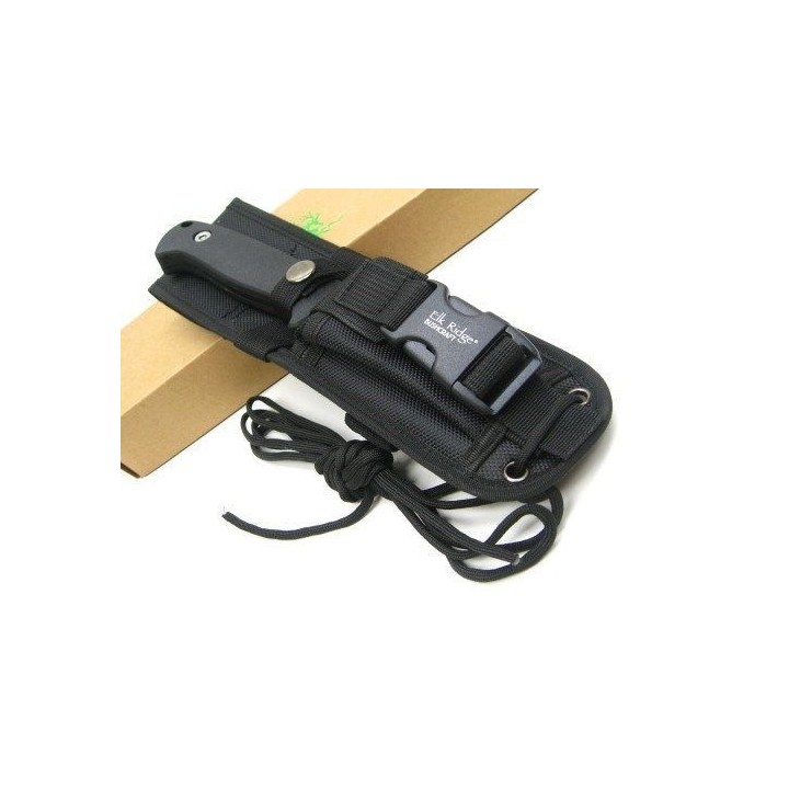 ER555BK Couteau Elk Ridge Bushcraft Acier 440 Manche FRN Etui Nylon Affuteur Fire Starter - Livraison Gratuite
