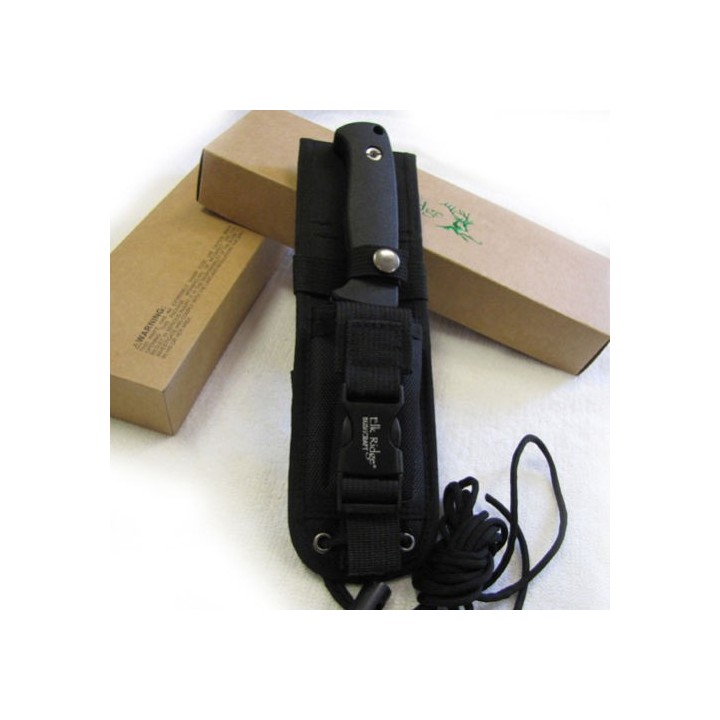 ER555BK Couteau Elk Ridge Bushcraft Acier 440 Manche FRN Etui Nylon Affuteur Fire Starter - Livraison Gratuite