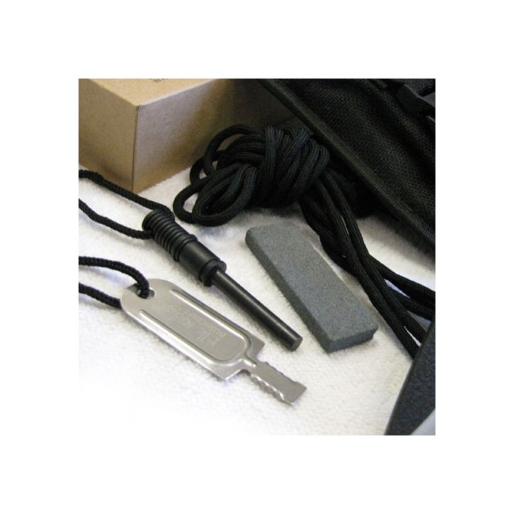 ER555BK Couteau Elk Ridge Bushcraft Acier 440 Manche FRN Etui Nylon Affuteur Fire Starter - Livraison Gratuite