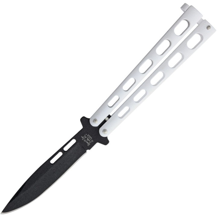 Couteau Papillon Balisong Butterfly Bear & Son Carbon 1095 Manche Zinc Made USA BC115W - Livraison Gratuite