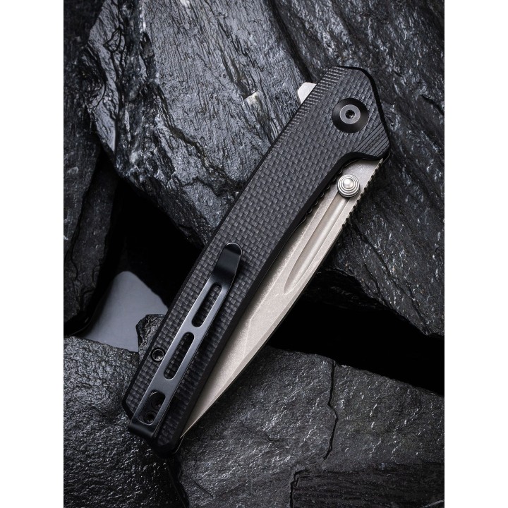 Couteau CIVIVI Nadder Black Lame Tanto N690 Manche G-10 IKBS Linerlock Clip CIVC2021A - Livraison Gratuite