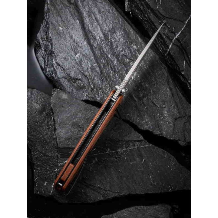 Couteau CIVIVI Nadder Brown Lame Tanto N690 Manche Micarta IKBS Linerlock Clip CIVC2021B - Livraison Gratuite