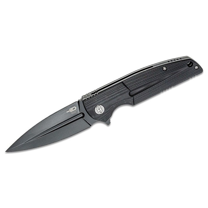 Couteau Bestech Fin Black Lame Acier 14C28N Manche G10 IKBS Linerlock Clip BTKG34A3 - Livraison Gratuite