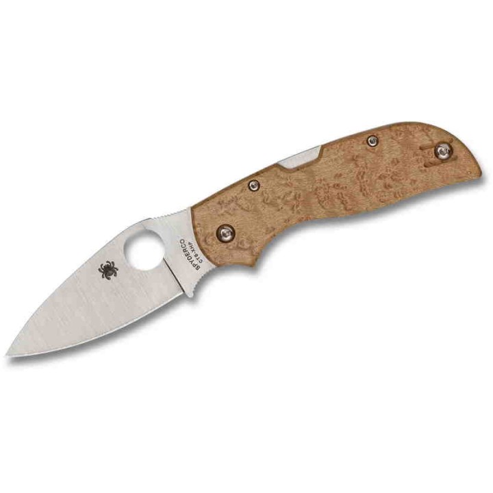 Couteau Spyderco Chaparral Maple Lame Acier CTS HXP Manche Bois Lockback Clip SC152WDP - Livraison Gratuite