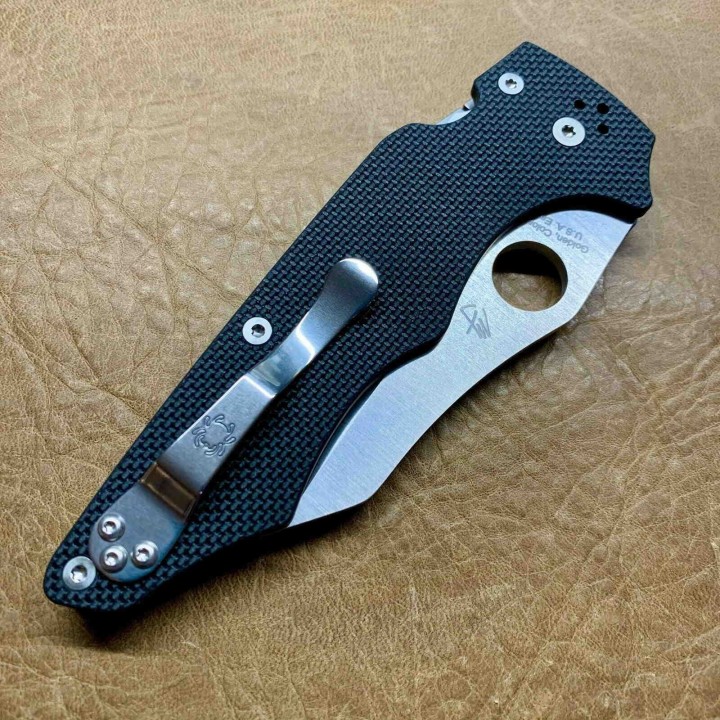 Couteau Spyderco YoJumbo Lame Acier S30V Manche G10 Compression Lock Clip Made USA SC253GP - Livraison Gratuite