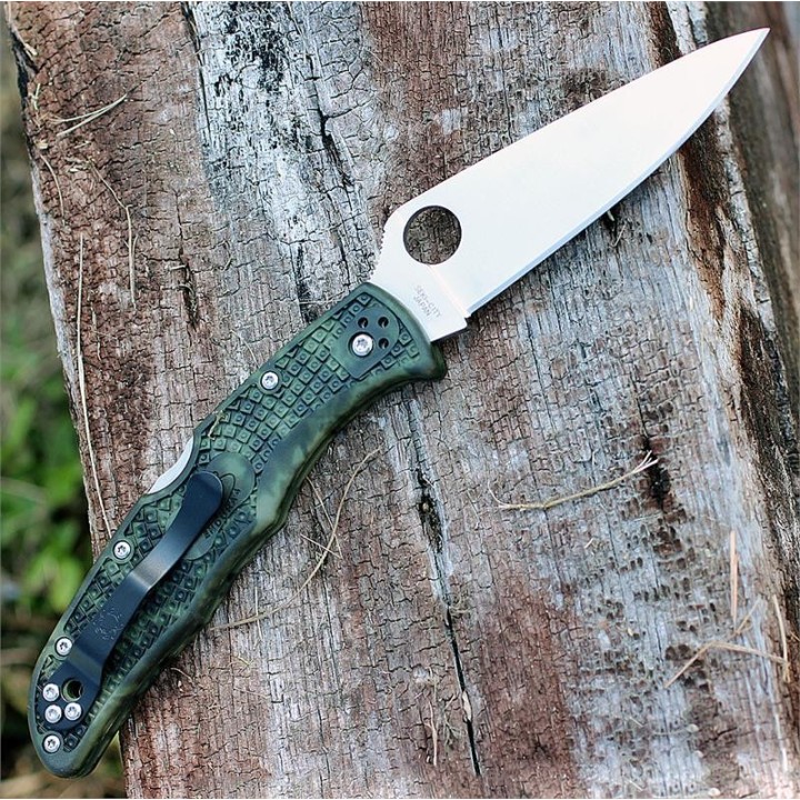 Couteau Spyderco Zome Endura 4 Lame Acier VG-10 Manche FRN Camo Made In Japan SC10ZFPGR - Livraison Gratuite