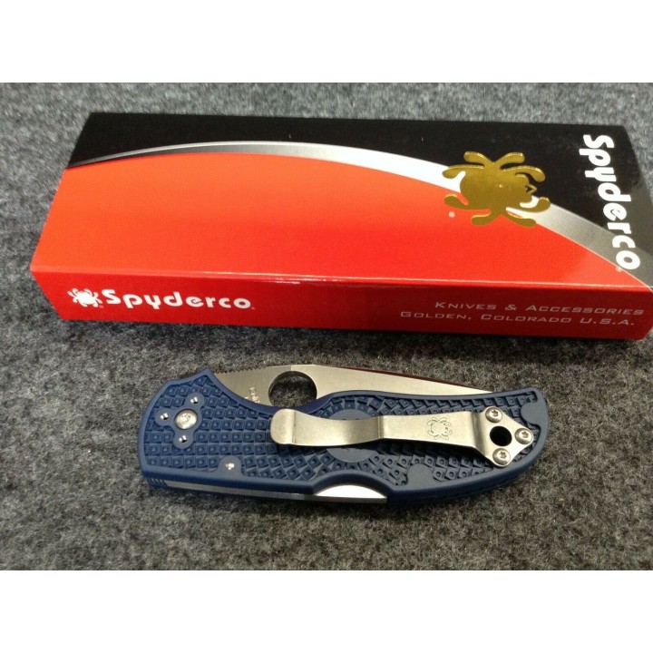 Couteau Spyderco Native 5 Lame Acier CPM-SPY27 Manche Blue FRN Lockback USA SC41PCBL5 - Livraison Gratuite