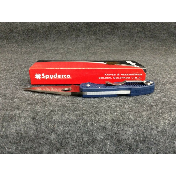 Couteau Spyderco Native 5 Lame Acier CPM-SPY27 Manche Blue FRN Lockback USA SC41PCBL5 - Livraison Gratuite